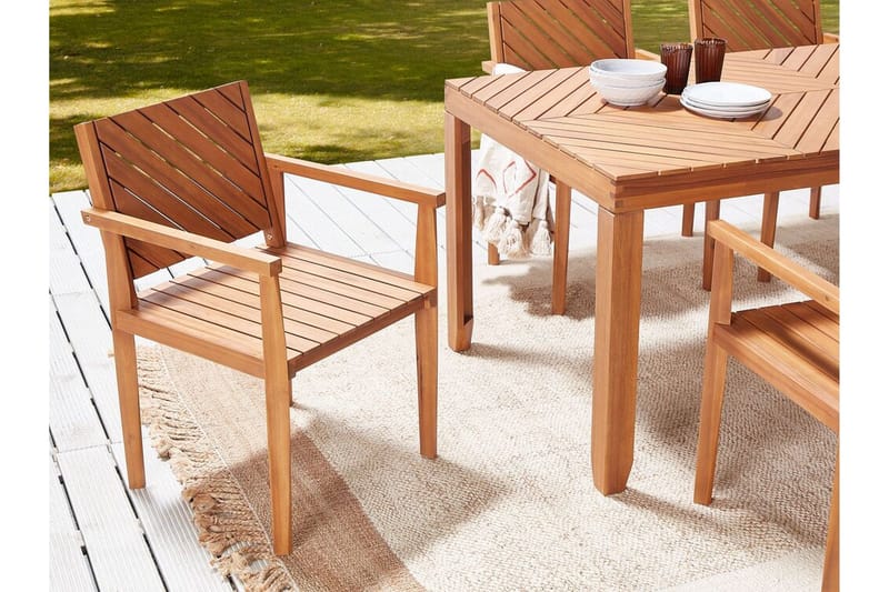 Taviano Käsinojatuoli - Vaalean Ruskea - Puutarhakalusteet - Puutarhatuoli - Karmituoli ulos