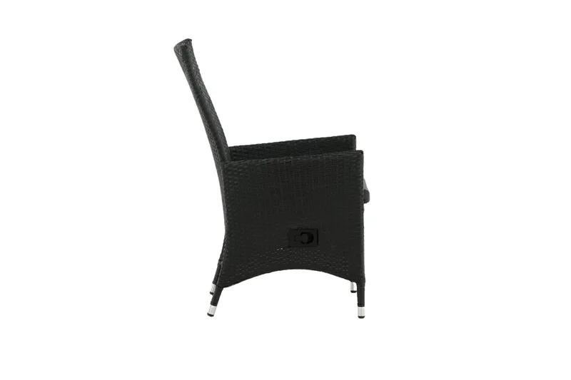 Käsinojallinen tuoli Padova Musta - Venture Home - Puutarhakalusteet - Puutarhatuoli - Ulkotilan ruokatuoli