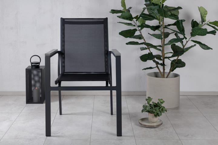 Käsinojallinen tuoli Parma Pinottava Musta - Venture Home - Karmituoli ulos - Parveketuoli & taittotuoli ulos - Ulkotilan ruokatuoli