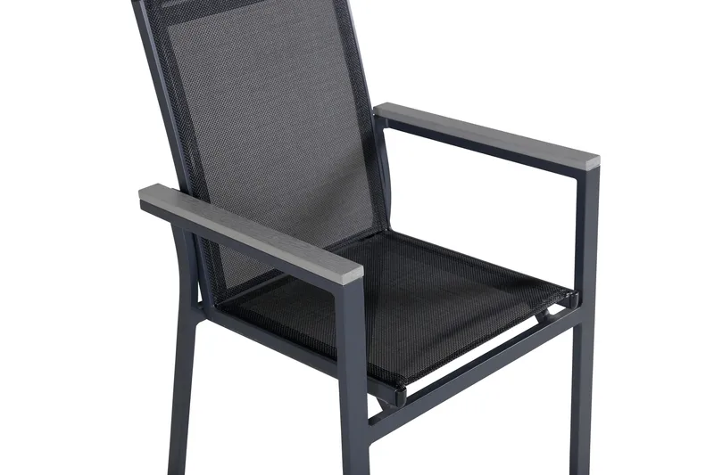 Käsinojallinen tuoli Parma Pinottava - Musta - Puutarhakalusteet - Puutarhatuoli - Ulkotilan ruokatuoli