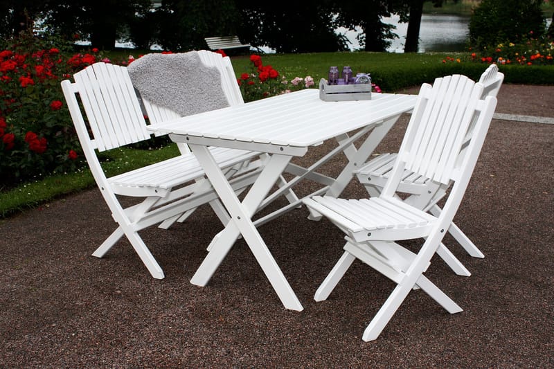 Klaffituoli Delpino - Valkoinen - Puutarhakalusteet - Puutarhatuoli - Ulkotilan ruokatuoli