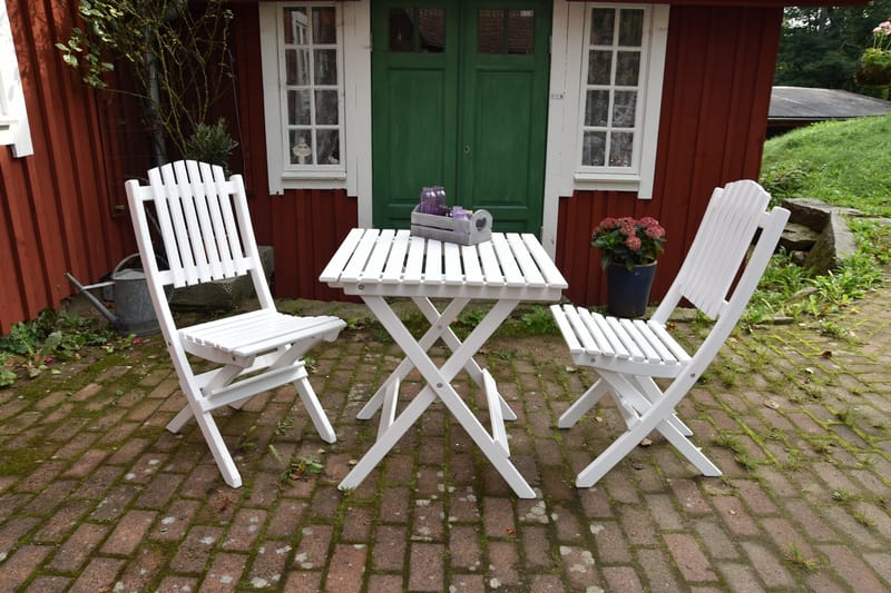 Klaffituoli Delpino - Valkoinen - Puutarhakalusteet - Puutarhatuoli - Ulkotilan ruokatuoli