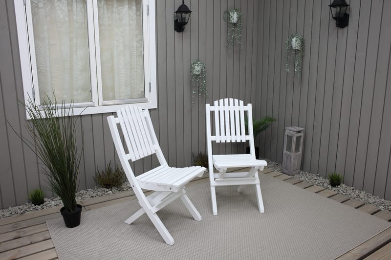 Klaffituoli Delpino - Valkoinen - Puutarhakalusteet - Puutarhatuoli - Ulkotilan ruokatuoli