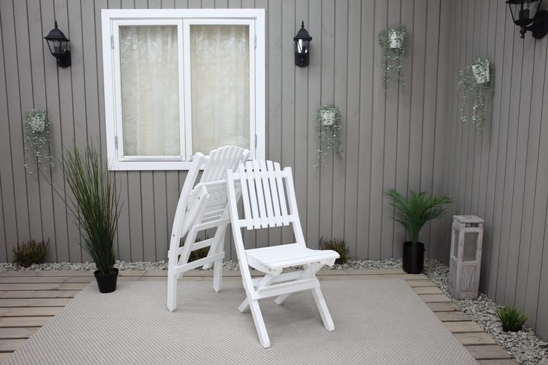 Klaffituoli Delpino - Valkoinen - Puutarhakalusteet - Puutarhatuoli - Ulkotilan ruokatuoli