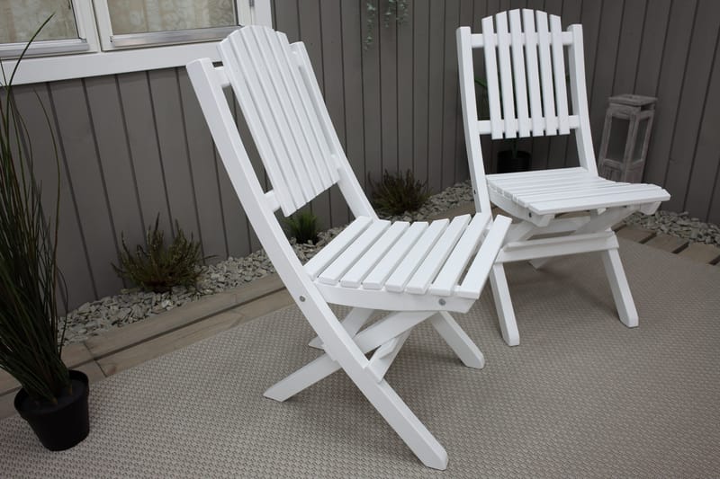 Klaffituoli Delpino - Valkoinen - Puutarhakalusteet - Puutarhatuoli - Ulkotilan ruokatuoli