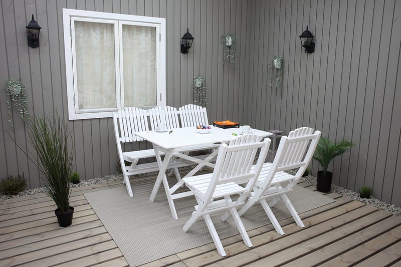 Klaffituoli Delpino - Valkoinen - Puutarhakalusteet - Puutarhatuoli - Ulkotilan ruokatuoli