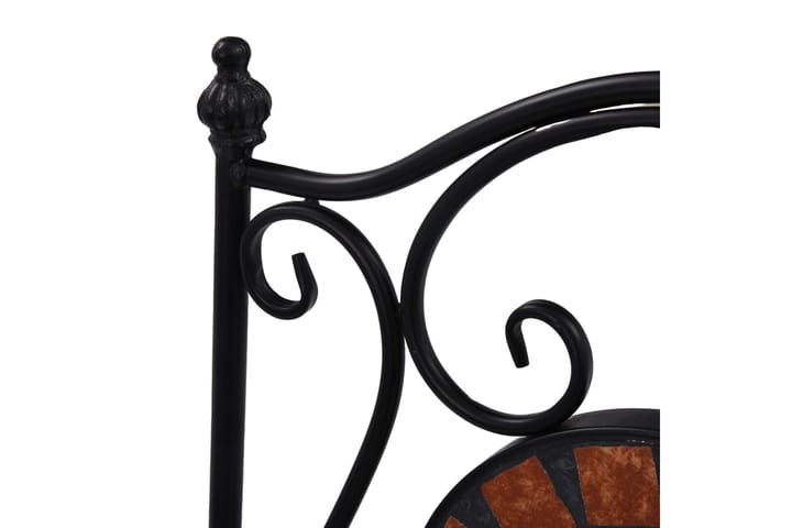 Mosaiikki bistrotuolit 2 kpl ruskea keramiikka - Ruskea - Karmituoli ulos - Parveketuoli & taittotuoli ulos - Ulkotilan ruokatuoli