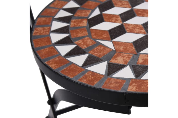 Mosaiikki bistrotuolit 2 kpl ruskea keramiikka - Ruskea - Karmituoli ulos - Parveketuoli & taittotuoli ulos - Ulkotilan ruokatuoli