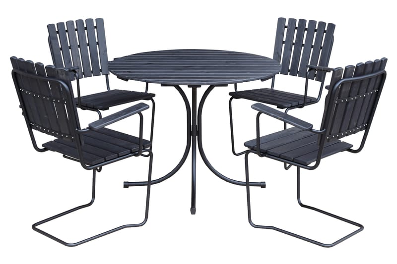 Nojatuoli Vaxholm - Kahvimusta/Harmaa - Puutarhakalusteet - Puutarhatuoli - Ulkotilan ruokatuoli