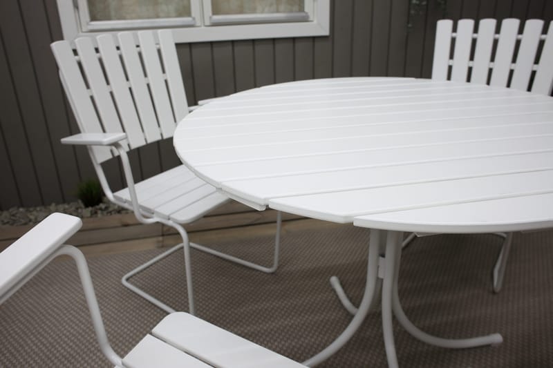 Nojatuoli Vaxholm Valkoinen - KWA - Puutarhakalusteet - Puutarhatuoli - Ulkotilan ruokatuoli