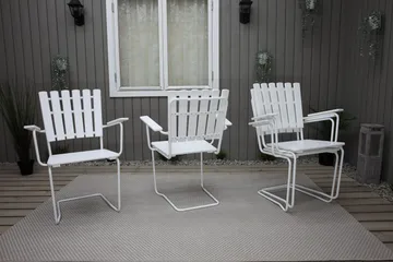 Nojatuoli Vaxholm Valkoinen - KWA - Puutarhakalusteet - Puutarhatuoli - Ulkotilan ruokatuoli