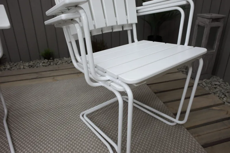 Nojatuoli Vaxholm Valkoinen - KWA - Puutarhakalusteet - Puutarhatuoli - Ulkotilan ruokatuoli