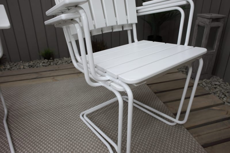 Nojatuoli Vaxholm Valkoinen - KWA - Puutarhakalusteet - Puutarhatuoli - Ulkotilan ruokatuoli