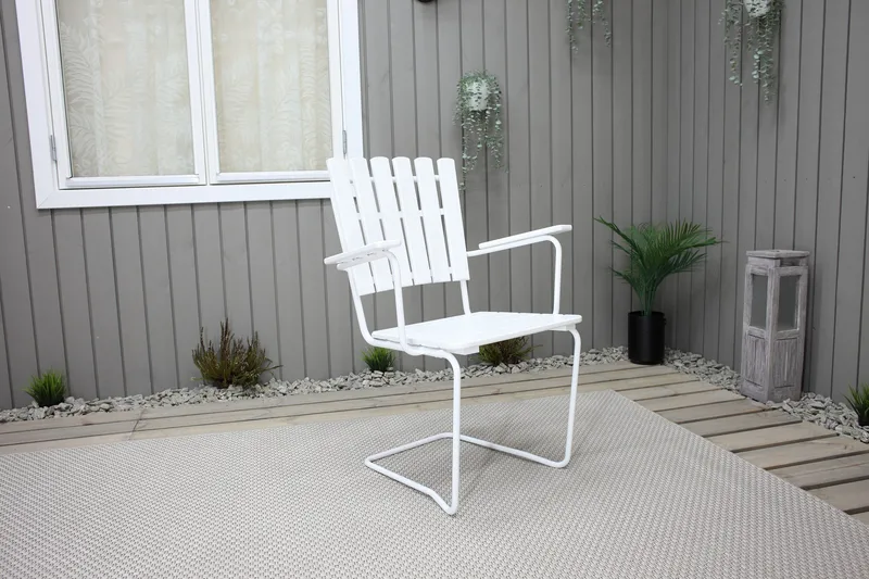 Nojatuoli Vaxholm Valkoinen - KWA - Puutarhakalusteet - Puutarhatuoli - Ulkotilan ruokatuoli