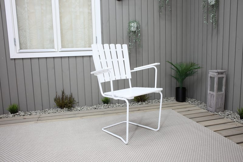 Nojatuoli Vaxholm Valkoinen - KWA - Puutarhakalusteet - Puutarhatuoli - Ulkotilan ruokatuoli