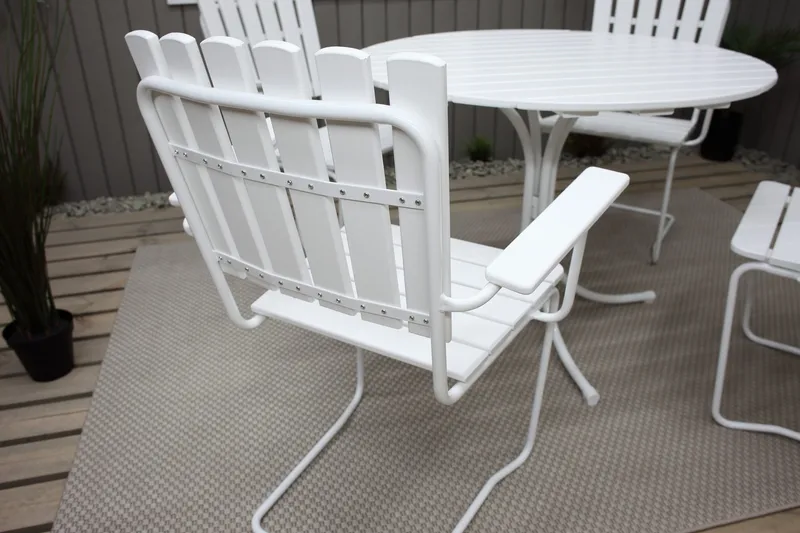 Nojatuoli Vaxholm Valkoinen - KWA - Puutarhakalusteet - Puutarhatuoli - Ulkotilan ruokatuoli