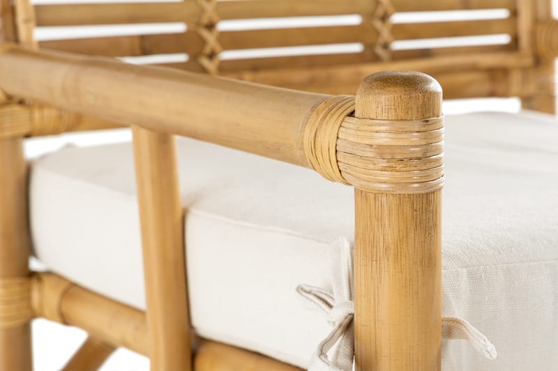 Parveketuoli Alvimia pehmusteella - Luonnonväri/Valkoinen - Puutarhakalusteet - Puutarhatuoli - Ulkotilan ruokatuoli