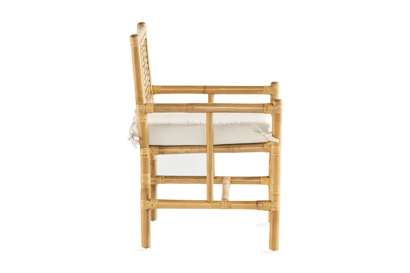 Parveketuoli Alvimia pehmusteella - Luonnonväri/Valkoinen - Puutarhakalusteet - Puutarhatuoli - Ulkotilan ruokatuoli