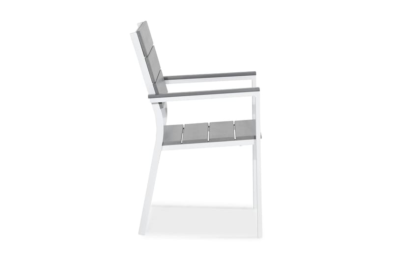 Pinottava tuoli Tunis Aintwood - Valkoinen/Harmaa - Puutarhakalusteet - Puutarhatuoli - Ulkotilan ruokatuoli