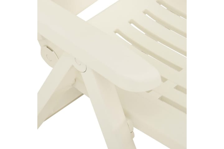 Puutarhan nojatuolit 2 kpl muovi valkoinen - Valkoinen - Karmituoli ulos - Parveketuoli & taittotuoli ulos - Ulkotilan ruokatuoli