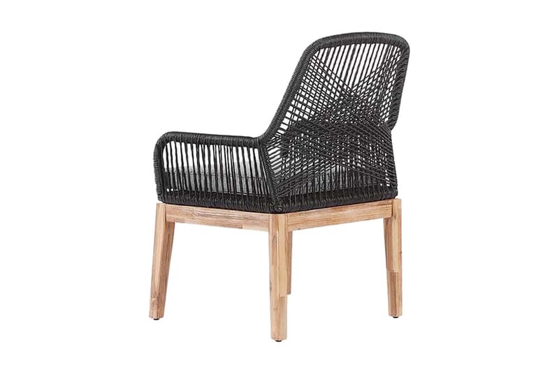 Puutarhatuoli 2 kpl Harmaa OLBIA - Musta - Puutarhakalusteet - Puutarhatuoli - Ulkotilan ruokatuoli