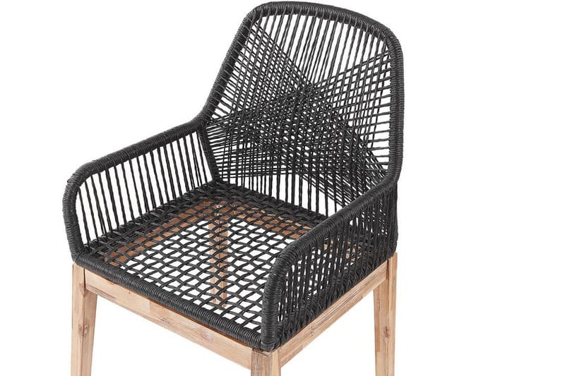 Puutarhatuoli 2 kpl Harmaa OLBIA - Musta - Puutarhakalusteet - Puutarhatuoli - Ulkotilan ruokatuoli