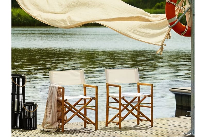 Puutarhatuoli 2 kpl Vaalea puu/beige MOLISE - Puu/Luonnonväri - Puutarhakalusteet - Puutarhatuoli - Ulkotilan ruokatuoli