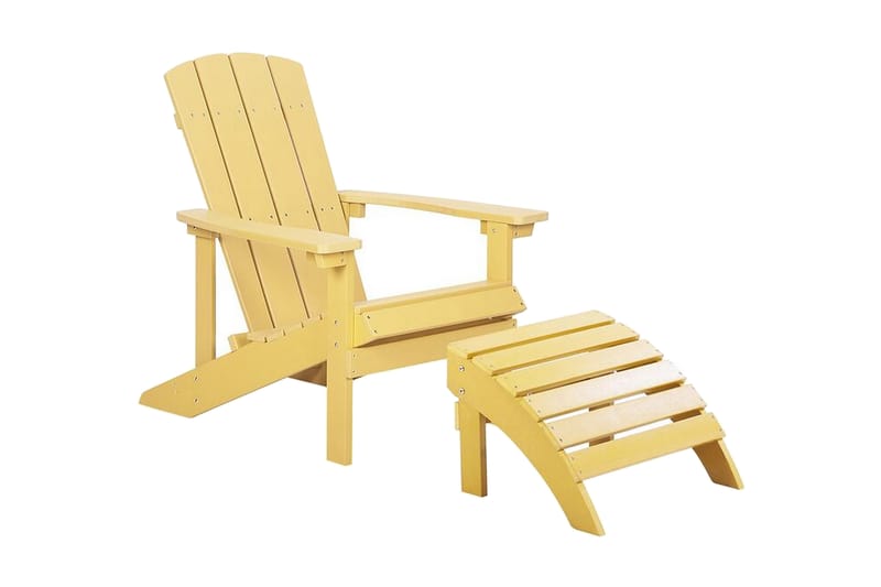 Puutarhatuoli Adirondack jalkarahilla Keltainen - Keltainen - Puutarhakalusteet - Puutarhatuoli - Ulkotilan ruokatuoli