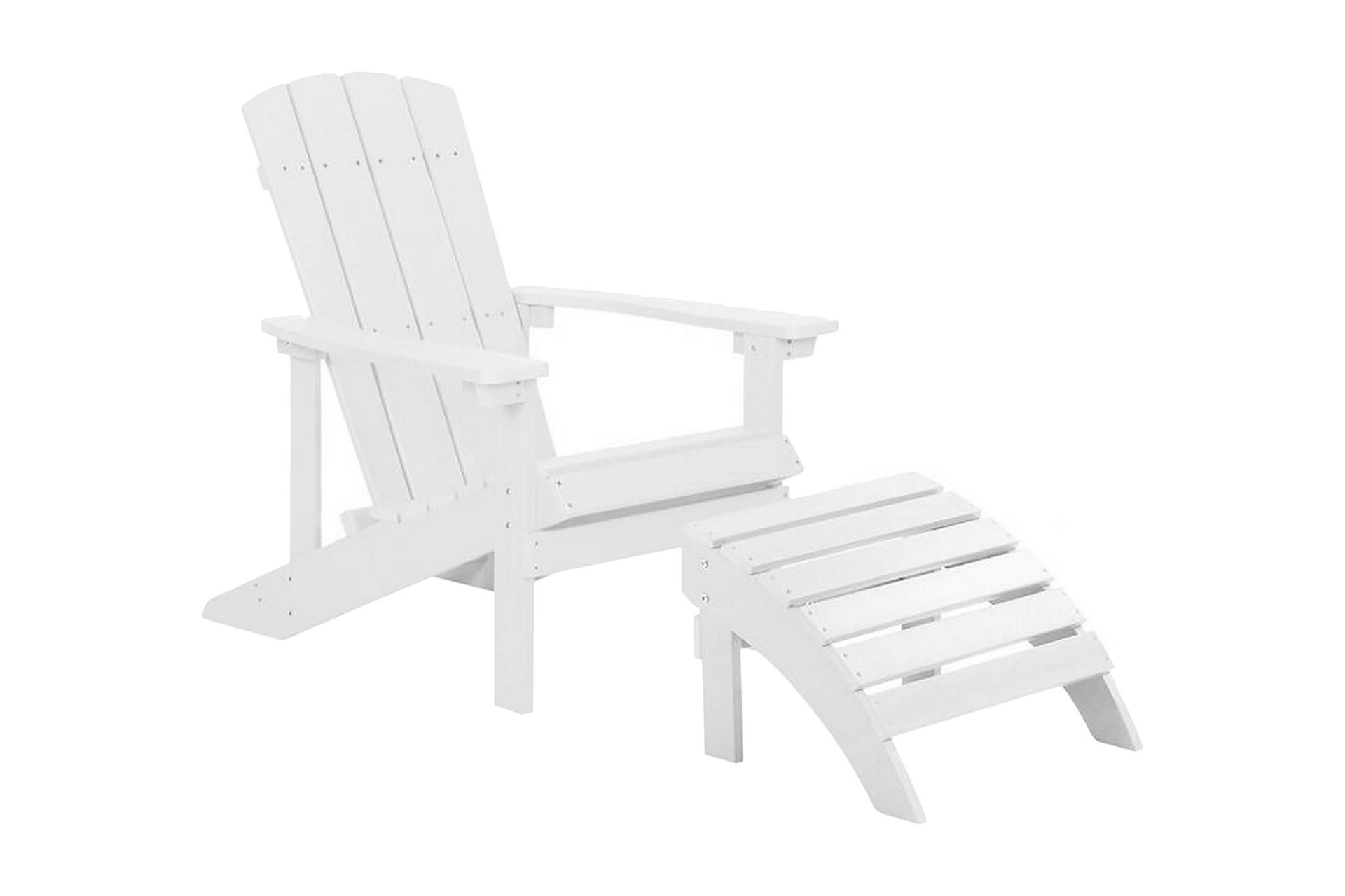 Puutarhatuoli Adirondack jalkarahilla Valkoinen - Valkoinen