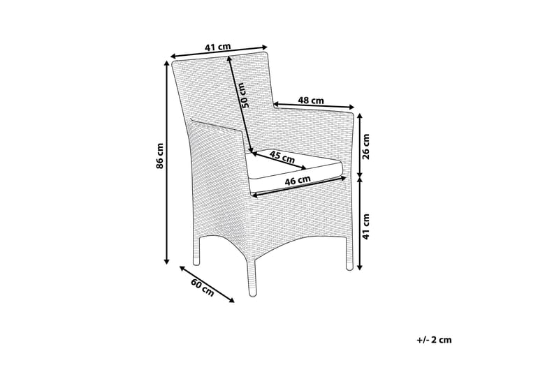 Puutarhatuoli Azuelo 2-pak - Valkoinen - Puutarhakalusteet - Puutarhatuoli - Ulkotilan ruokatuoli