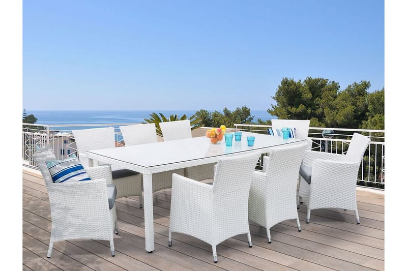 Puutarhatuoli Azuelo 2-pak - Valkoinen - Puutarhakalusteet - Puutarhatuoli - Ulkotilan ruokatuoli