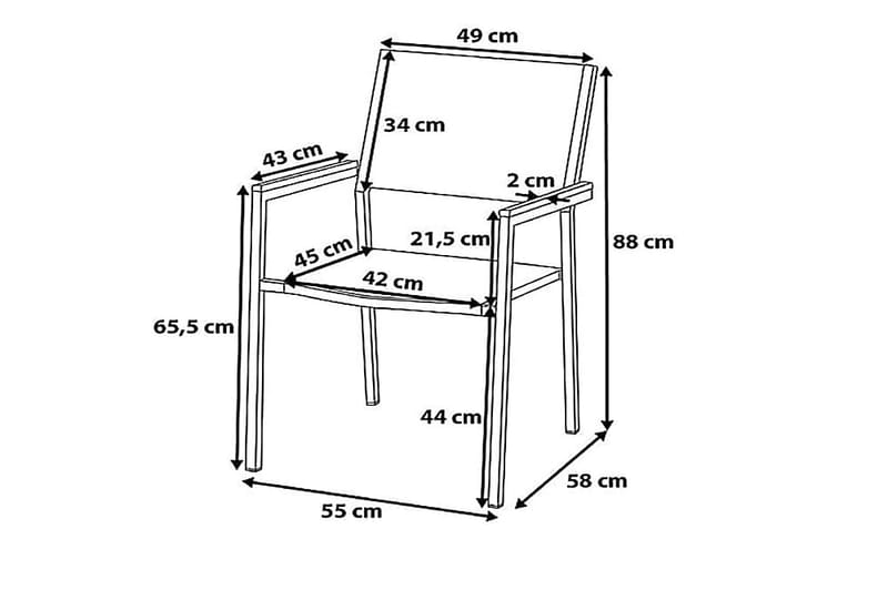 Puutarhatuoli Grosseto 65 cm 8 kpl - Puutarhakalusteet - Puutarhatuoli - Ulkotilan ruokatuoli