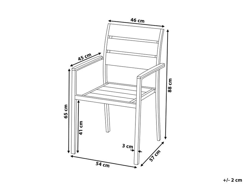 Puutarhatuoli Vernio 57 cm 6 kpl - Puutarhakalusteet - Puutarhatuoli - Ulkotilan ruokatuoli