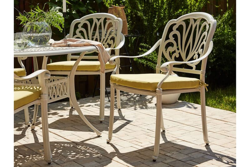 Puutarhatuolit 4 kpl Valkoinen ANCONA - Valkoinen - Puutarhakalusteet - Puutarhatuoli - Ulkotilan ruokatuoli