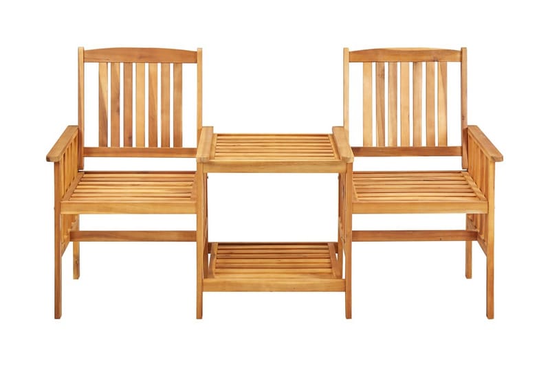 Puutarhatuolit teepöydällä 159x61x92 cm täysi akaasiapuu - Ruskea - Puutarhakalusteet - Puutarhatuoli - Ulkotilan ruokatuoli