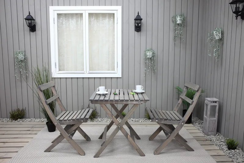 Ruokatuoli Larios - Harmaa - Puutarhakalusteet - Puutarhatuoli - Ulkotilan ruokatuoli