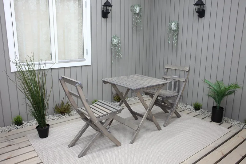 Ruokatuoli Larios - Harmaa - Puutarhakalusteet - Puutarhatuoli - Ulkotilan ruokatuoli