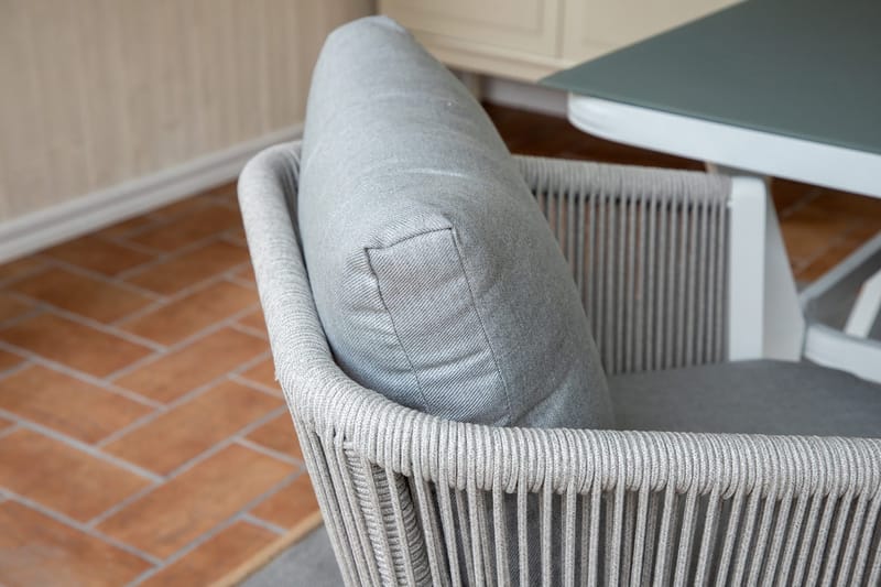 Ruokatuoli Virya Pehmusteella - Valkoinen/Harmaa - Puutarhakalusteet - Puutarhatuoli - Ulkotilan ruokatuoli