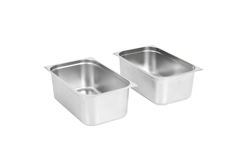 Ruokavuoat 2 kpl GN 1/1 200mm ruostumaton teräs - Hopea - Puutarhakalusteet - Puutarhatuoli - Ulkotilan ruokatuoli