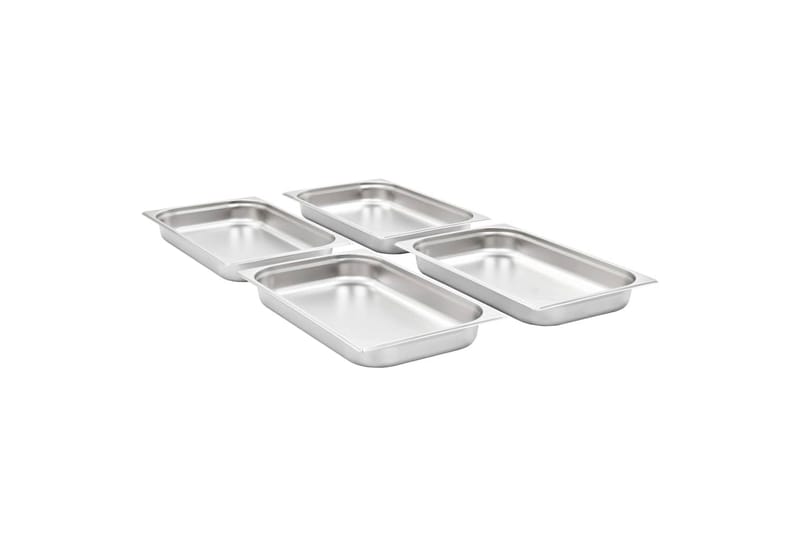 Ruokavuoat 4 kpl GN 1/1 65mm ruostumaton teräs - Hopea - Puutarhakalusteet - Puutarhatuoli - Ulkotilan ruokatuoli