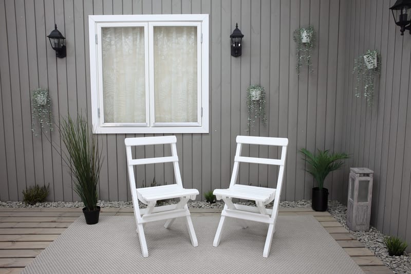 Taittotuoli Larios - Valkoinen - Puutarhakalusteet - Puutarhatuoli - Ulkotilan ruokatuoli