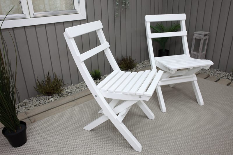 Taittotuoli Larios - Valkoinen - Puutarhakalusteet - Puutarhatuoli - Ulkotilan ruokatuoli