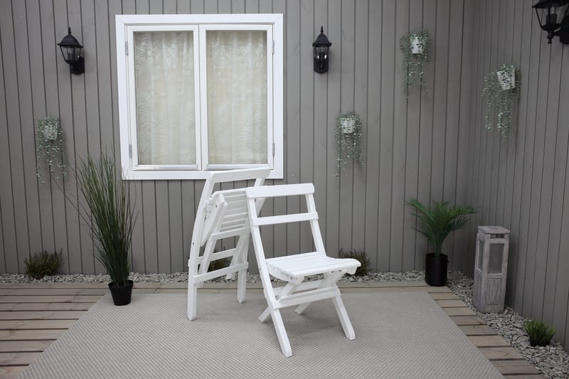 Taittotuoli Larios - Valkoinen - Puutarhakalusteet - Puutarhatuoli - Ulkotilan ruokatuoli