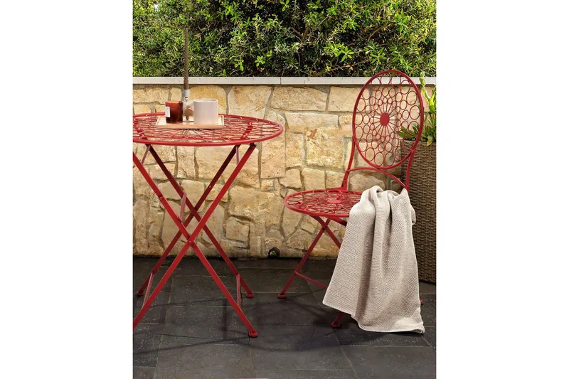 Terrace Ruokatuoli Ulkokäyttöön - Punainen - Puutarhakalusteet - Puutarhatuoli - Karmituoli ulos