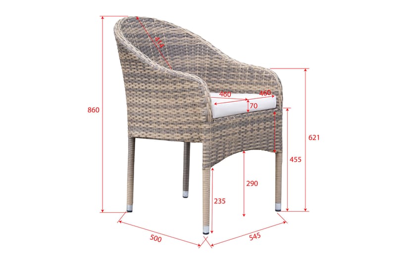 Thor Ulkonoja­tuoli - Beige - Puutarhakalusteet - Puutarhatuoli - Karmituoli ulos