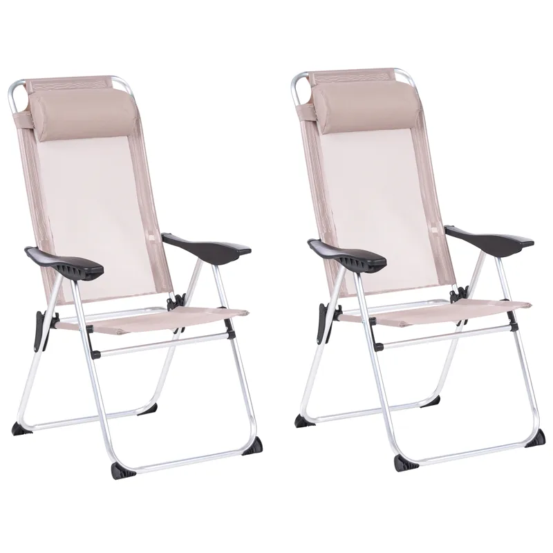 Tuoli ulos Asine Alumiini taitettava, Beige/Musta