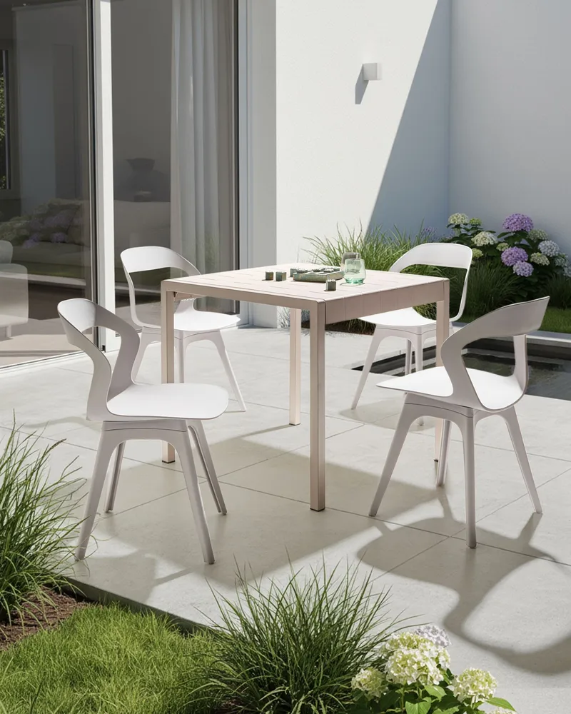 Tuoli ulos Lachania - Beige - Puutarhakalusteet - Puutarhatuoli - Karmituoli ulos