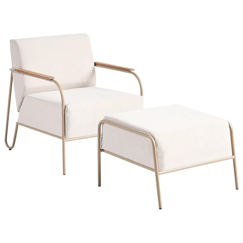 Tuoli ulos Nimis jalkarahilla, Beige