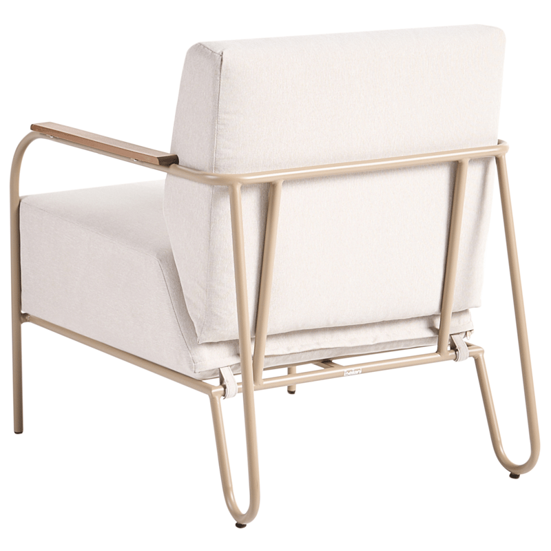 Tuoli ulos Nimis jalkarahilla - Beige - Puutarhakalusteet - Puutarhatuoli - Ulkotilan nojatuolit