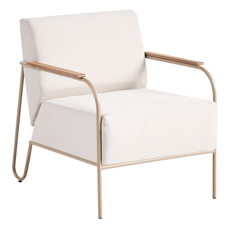 Tuoli ulos Nimis jalkarahilla - Beige - Puutarhakalusteet - Puutarhatuoli - Ulkotilan nojatuolit